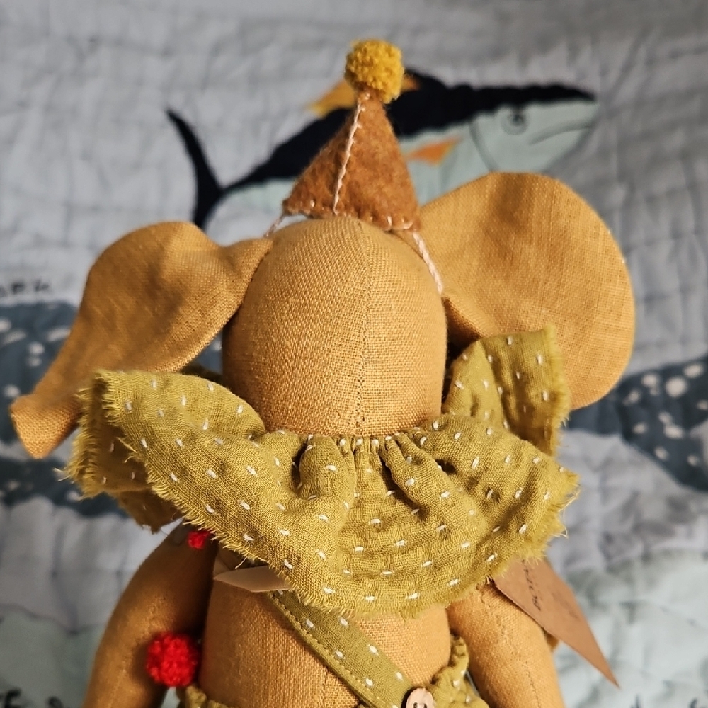 Botanica Handmade Linen Adorable Circus Elephant Stuffed Animal Toy - Picture 5 of 7